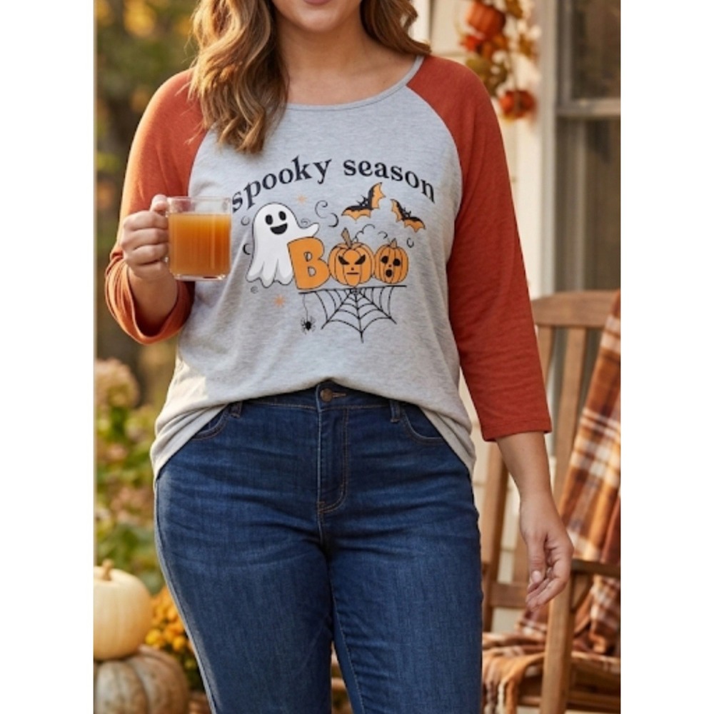 StitchWürks Women's Spooky Season Halloween Shirts Size Plus 2X NWT